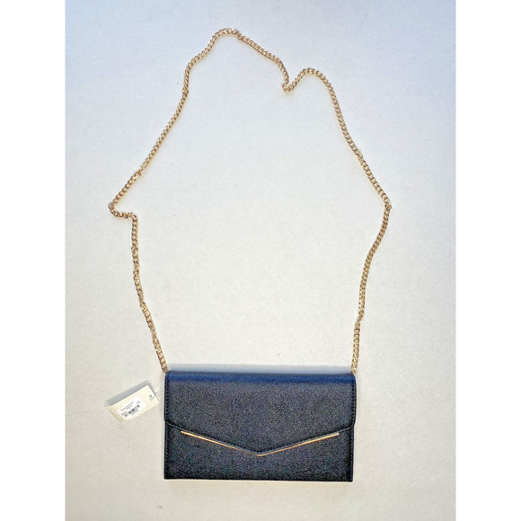 Francescas Clutch Black & Gold Removeable Straps NWT Henrietta Envelope Handbag - Picture 2 of 10